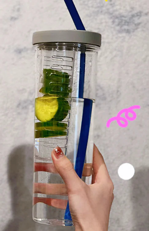 Fruity Flow Tumbler Juice Cup with Straw