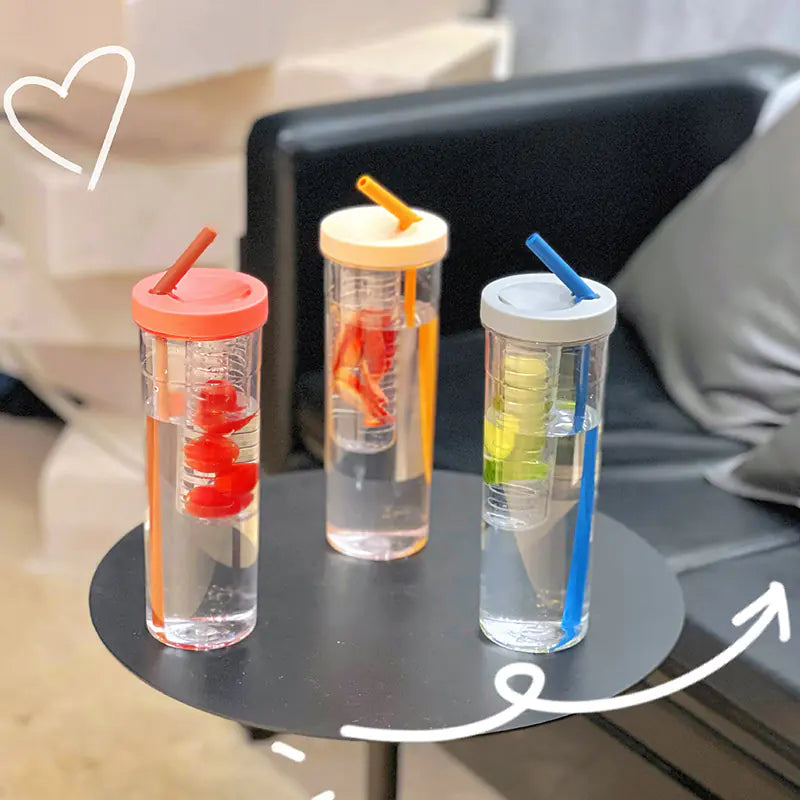 Fruity Flow Tumbler Juice Cup with Straw